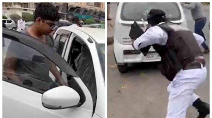 Reckless Driver Escapes During Traffic Police Operation in Karachi